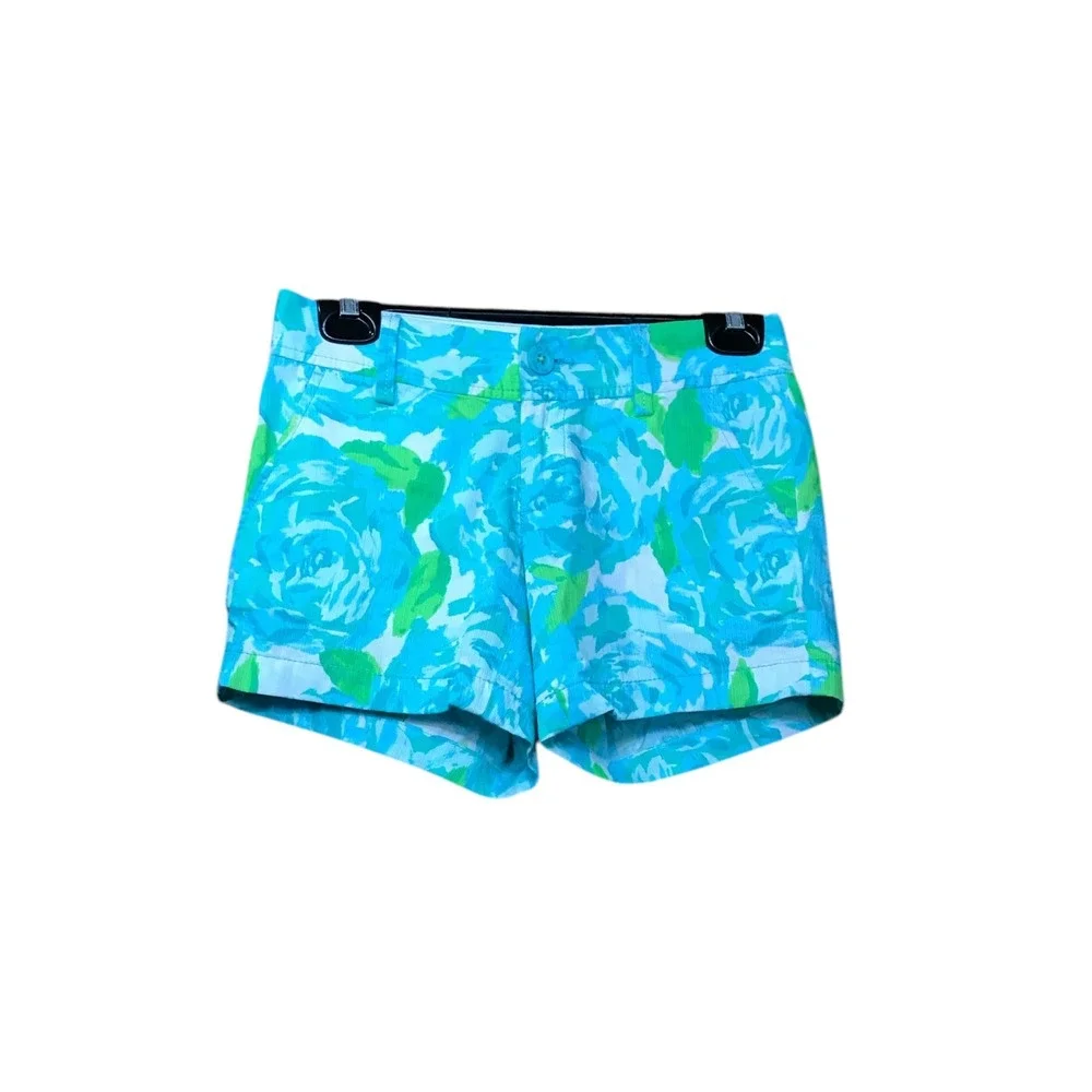 Lilly‎ Pulitzer Blue green white Patter Side slit Pockets
